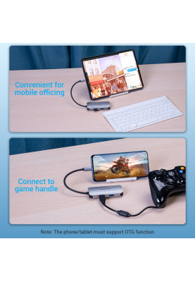 Хаб USB 3.1 Type-C -> 3хUSB 3.0/RJ45 Gigabit/PD 100W 5-in-1 Vention