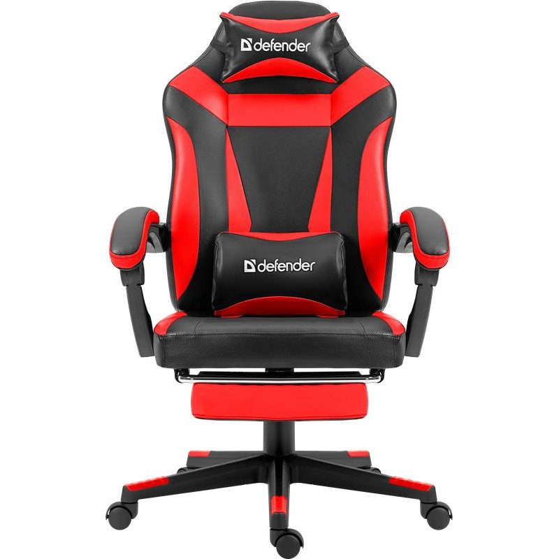 Крісло ігрове Defender Cruiser, 50мм, Клас 4, підніжка, Black/Red