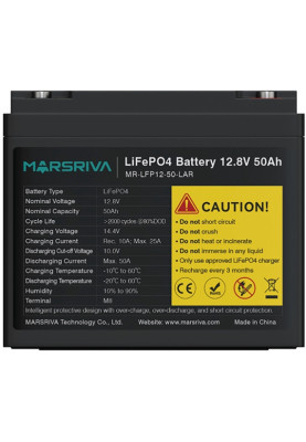 Акумуляторна батарея Marsriva LiFePo4, 12,8 V/50Ah