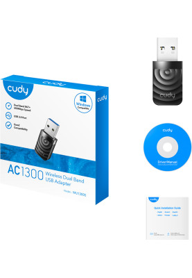 Адаптер WiFi Cudy WU1300S, AC1300 Wi-Fi USB 3.0 Adapter