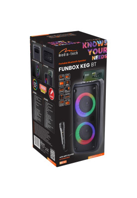 Акустична система 1.0 Media-Tech 40W, Bluetooth/AUX/microSD/MP3/USB/TWS/КАРАОКЕ/LED чорна