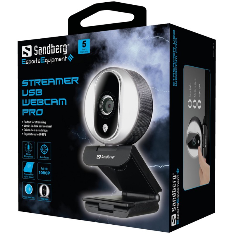 Веб-камера Sandberg Streamer Webcam Pro Full HD Autofocus Ring Light