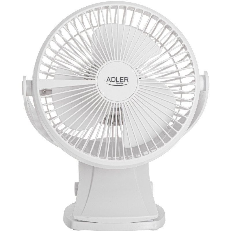 Вентилятор AdlerAD 7342 white настільний/ акумуляторний/ 5Вт/ D=15.5см/ USB-C/ білий