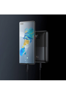 УМБ Baseus Bipow Pro 20000mAh 22.5W, 2хUSB-A QC3.0, In USB-C Li-pol, Display + Cable, black