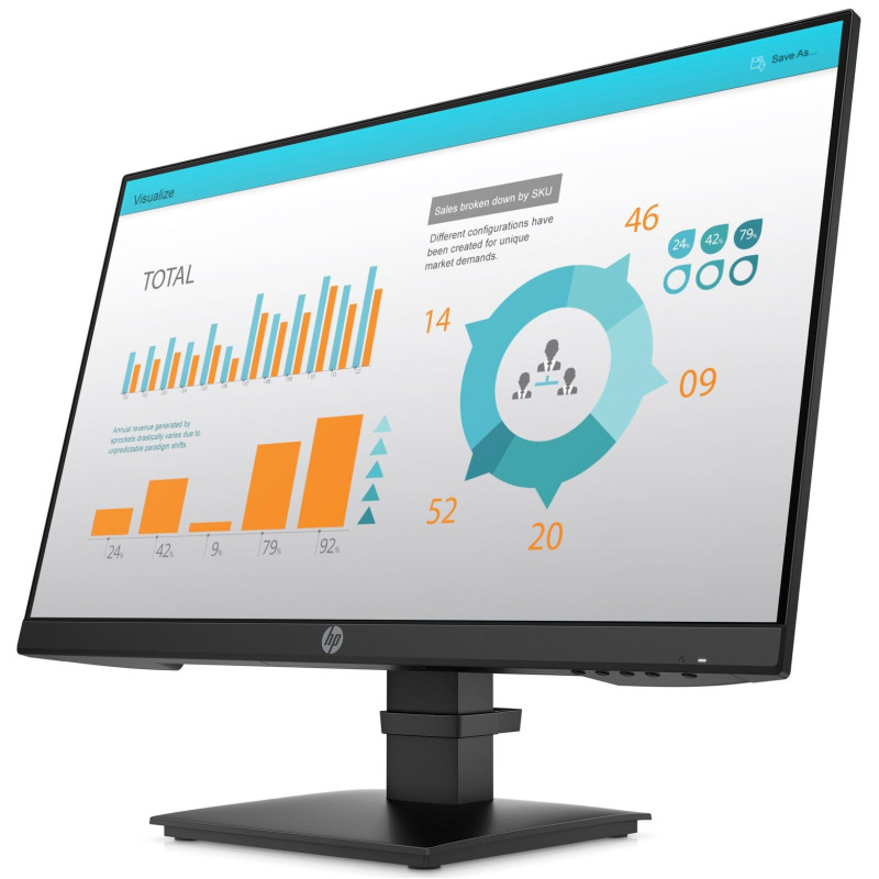 Монітор TFT 23.8" HP P24 G4, IPS, D-SUB, HDMI, DP ,чорний