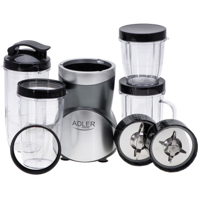 Фітнес-блендер Adler AD 4084 500Вт/ Pulse/ 4 скляні пляшки 700мл, 2x500мл, 300мл