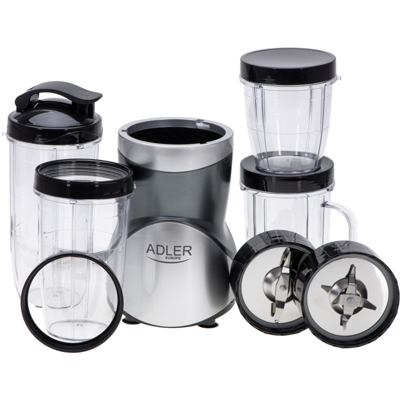 Фітнес-блендер Adler AD 4084 500Вт/ Pulse/ скляні пляшки 1x700мл,2x500мл,1x300мл/