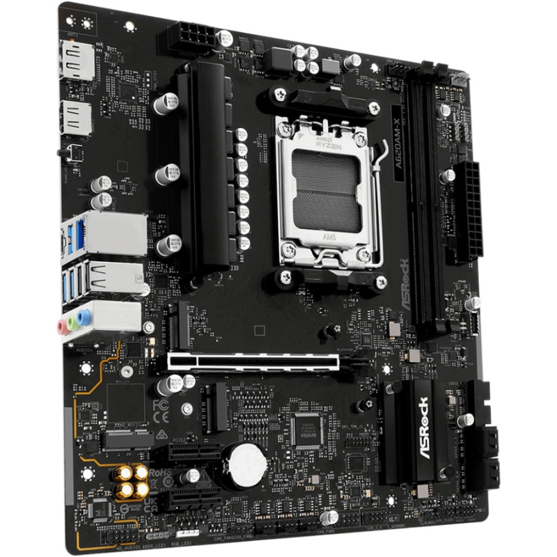 ASRock A620AM-X (AM5/A620A, 2*DDR5, PCIex16, DP/HDMI, 4xSATA, 2xM.2, 2.5GLan, 8ch, mATX)