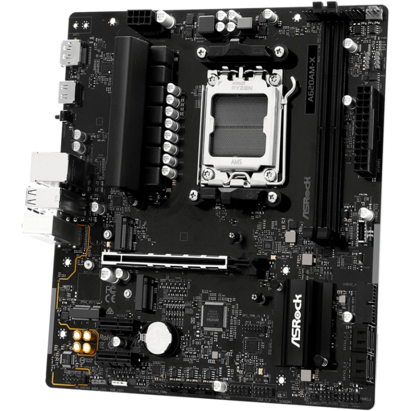 ASRock A620AM-X (AM5/A620A, 2*DDR5, PCIex16, DP/HDMI, 4xSATA, 2xM.2, 2.5GLan, 8ch, mATX)