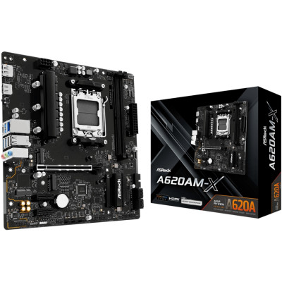 ASRock A620AM-X (AM5/A620A, 2*DDR5, PCIex16, DP/HDMI, 4xSATA, 2xM.2, 2.5GLan, 8ch, mATX)