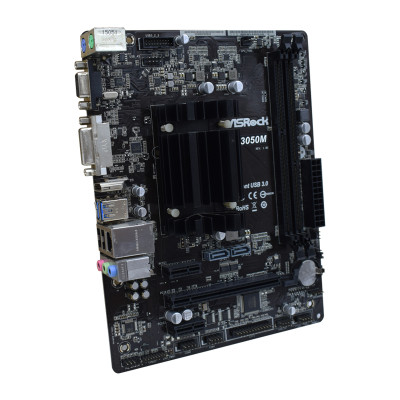 материнська плата ASRock N3050M/REF (Intel Dual-Core 2.16GHz, 2xDDR3/DDR3L, Video, 1+2 PCI Express, 2xSATAIII, mATX)