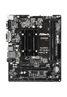 материнська плата ASRock N3050M/REF (Intel Dual-Core 2.16GHz, 2xDDR3/DDR3L, Video, 1+2 PCI Express, 2xSATAIII, mATX)