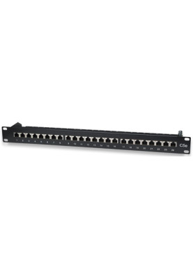 Патч-панель 19", 24xRJ45, FTP, Cat.5e, 1unit, Intellinet, чорна