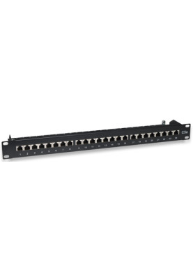 Патч-панель 19", 24xRJ45, FTP, Cat.5e, 1unit, Intellinet, чорна