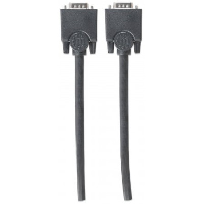 Кабель SVGA 15M-15M, 1.8 м, Manhattan, екранований, Black