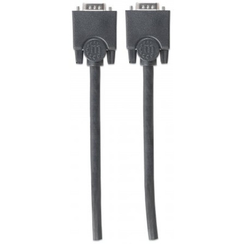 Кабель SVGA 15M-15M, 1.8 м, Manhattan, екранований, Black