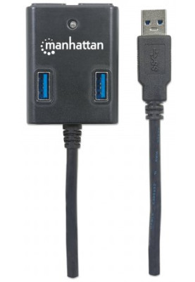 Хаб USB  Manhattan Super Hi-Speed 4-port USB3.0 пасивний, чорний