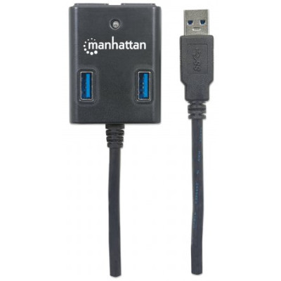 Хаб USB  Manhattan Super Hi-Speed 4-port USB3.0 пасивний, чорний