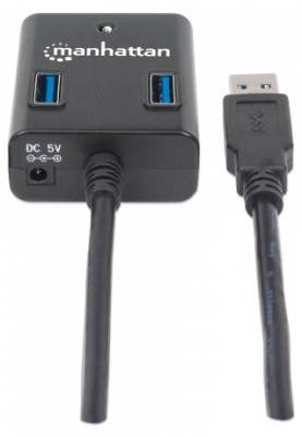 Хаб USB  Manhattan Super Hi-Speed 4-port USB3.0 пасивний, чорний