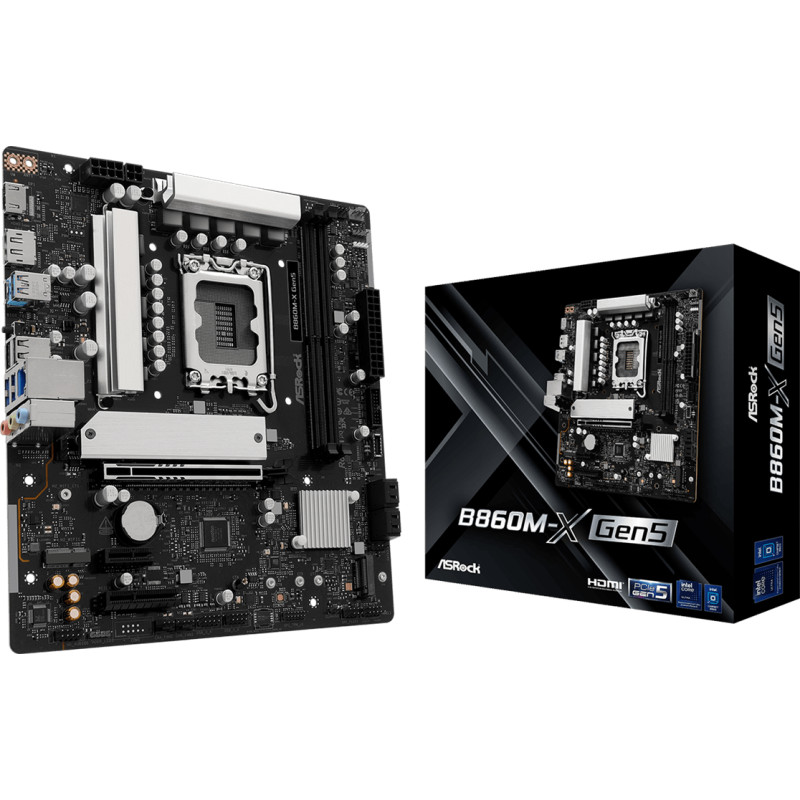 AsRock B860M-X GEN5 (1851/B860, 2*DDR5, PCIex16, HDMI/DP, 4xSATA, 2xM.2, 2.5Glan, 7.1ch, mATX)