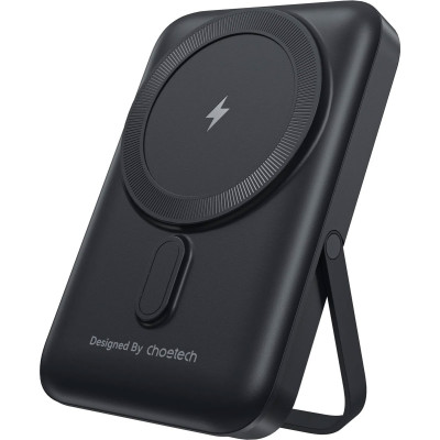 УМБ Choetech Magnetic Wireless 10000mAh 20W PD USB-C In/Out, with holder, Qi-15W Black