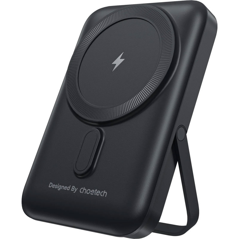УМБ Choetech Magnetic Wireless 10000mAh 20W PD USB-C In/Out, with holder, Qi-15W Black