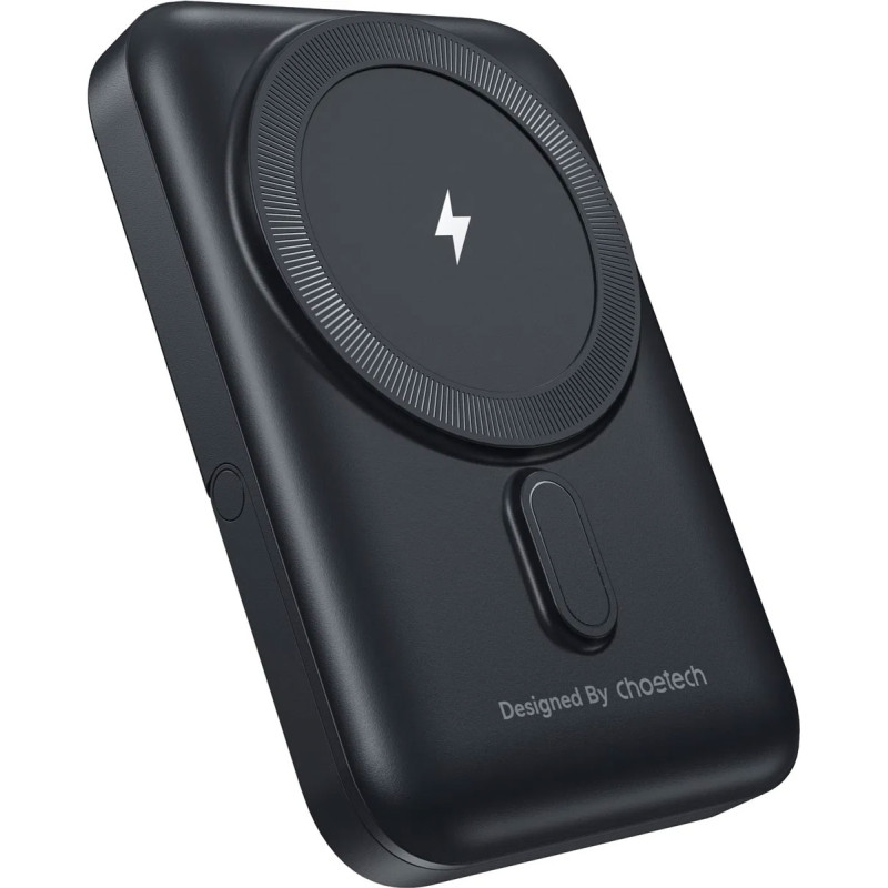 УМБ Choetech Magnetic Wireless 10000mAh 20W PD USB-C In/Out, with holder, Qi-15W Black