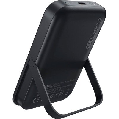 УМБ Choetech Magnetic Wireless 10000mAh 20W PD USB-C In/Out, with holder, Qi-15W Black