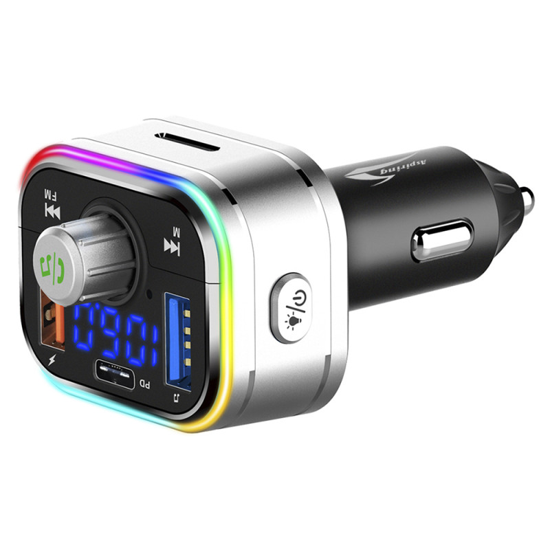 автомобільний FM-трансміттер Aspiring Wave 3 PD 20W LED/Bluetooth/MicroSD/DSP/QC3.0