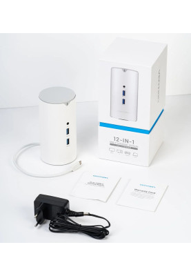 Док-станція USB3.1 Type-C --> HDMI/VGA/USB3.0x3/RJ45/SD/TF/TRRS 3.5m/PD/DC100W12-in-1Ventio