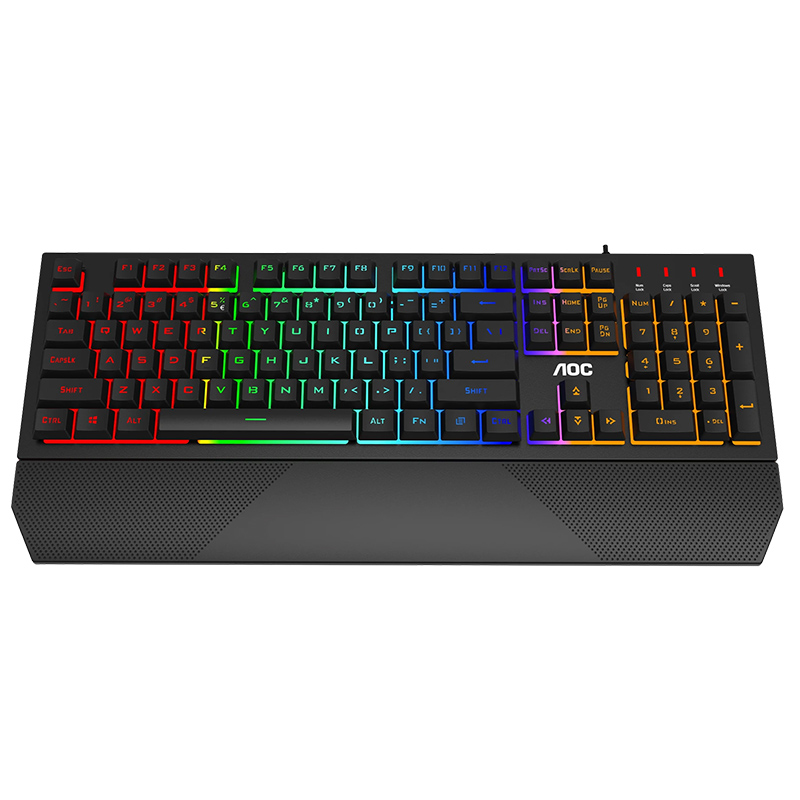 Клавіатура ігрова мембранно-механічна AOC GK200 Gaming RGB райдужна підсвітка USB