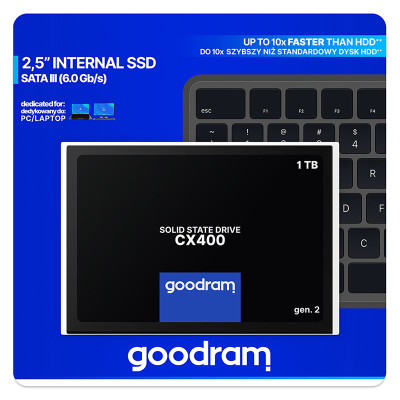 SSD 1Tb GoodRAM CX400 SATA III 2.5` TLC, Retail SSD 1Tb GoodRAM CX400 SATA III 2.5` TLC, Retail