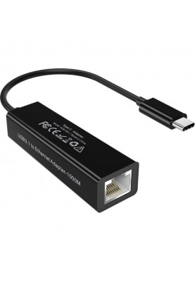 Перехідник USB-C - RJ45, Gigabit Ethernet 0,15 м, чорний Choetech