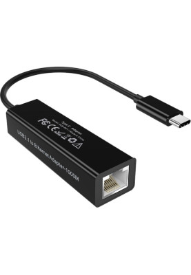 Перехідник USB 3.1 Type-C --> Ethernet RJ45 1000Mb 0,15 м, Choetech чорний