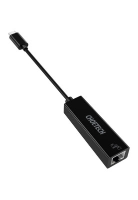 Перехідник USB 3.1 Type-C --> Ethernet RJ45 1000Mb 0,15 м, Choetech чорний