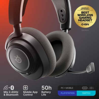 Ігрова гарнітура SteelSeries Arctis Nova 7 Gen 2 Wireless Black /PC/PS/SW/MAC/MOB Ігрова гарнітура SteelSeries Arctis Nova 7 Gen 2 Wireless Black /PC/PS/SW/MAC/MOB