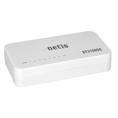Комутатор Netis ST3108GS, 8х10/100/1000Mbps Fast Ethernet
