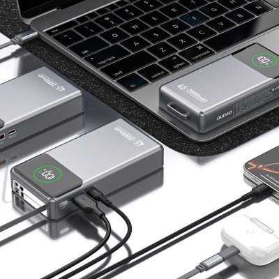 УМБ Dudao 20000mAh K31 Pro 45W PD,QC USB-A,USB-C In/Out,with built-in USB-C/Lightning cables Gray УМБ Dudao 20000mAh K31 Pro 45W PD,QC USB-A,USB-C In/Out,with built-in USB-C/Lightning cables Gray