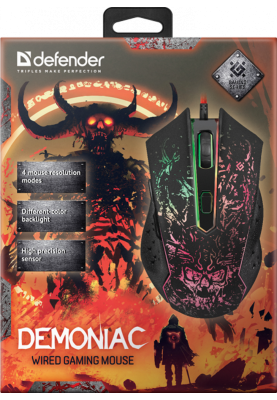 Мишка Defender Demoniac GM-540L, ігрова, 3200dpi., 6кн.