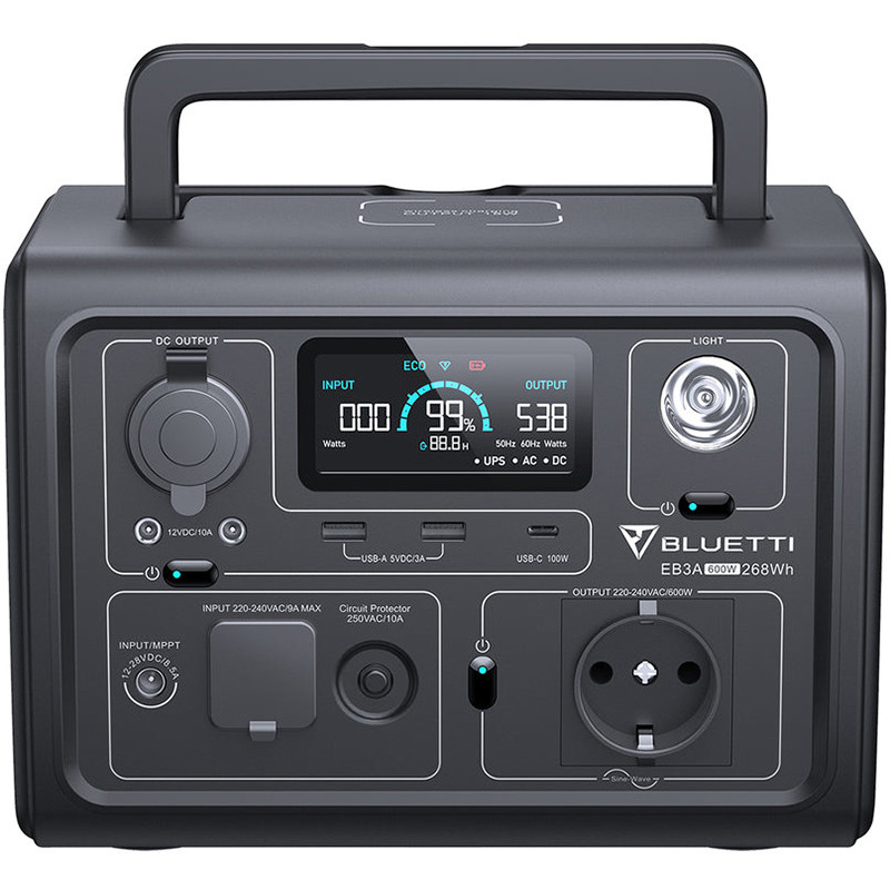 Зарядна станція Bluetti PowerOak EB3A 600Вт (268Вт/г)