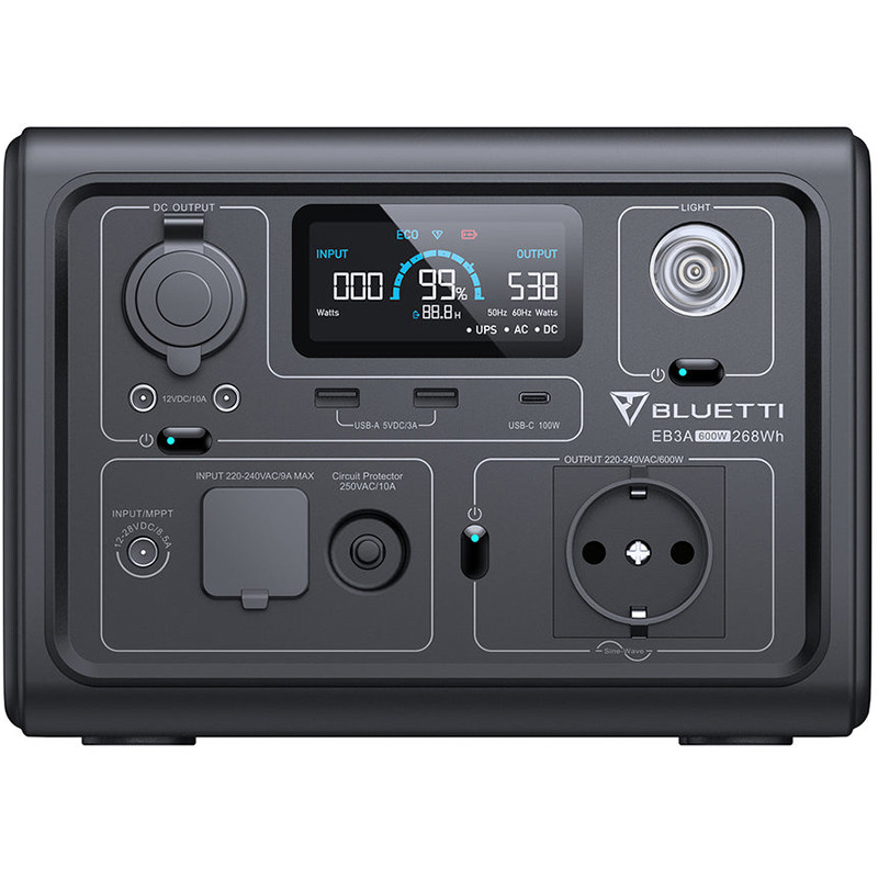 Зарядна станція Bluetti PowerOak EB3A 600Вт (268Вт/г)