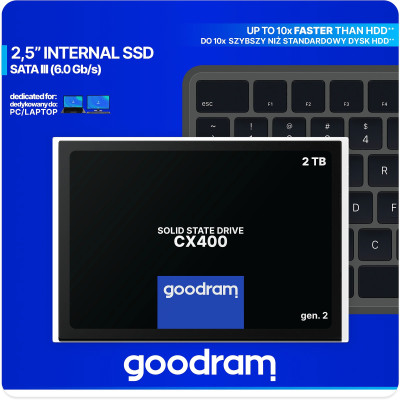 SSD 2Tb GoodRAM CX400 SATA III 2.5" 3D NAND, Retail SSD 2Tb GoodRAM CX400 SATA III 2.5" 3D NAND, Retail