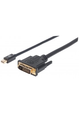 Кабель Mini DisplayPort M-DVI 25 M 1.8 м, Black, Manhattan