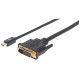Кабель Mini DisplayPort M-DVI 25 M 1.8 м, Black, Manhattan