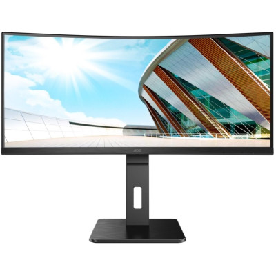TFT 34" AOC CU34P2A, 3440x1440, VA, 100Гц, вигнутий, DP, HDMI x 2, USB, колонки, чорний