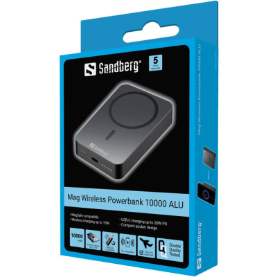 УМБ Sandberg Magnetic Wireless 10000mAh 20W 1USB-C Qi 15W