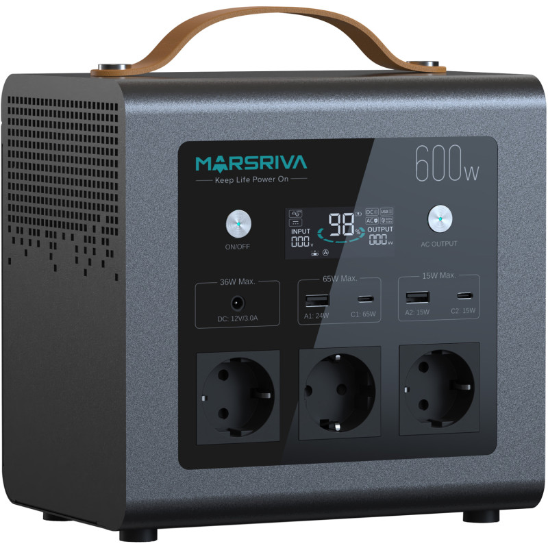 Зарядна станція Marsriva MP6 Plus 600Вт (512Вт/г) AC,MPPT, UPS, LiFePo4