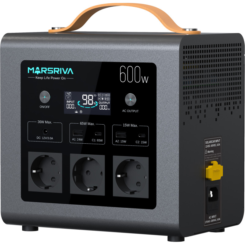 Зарядна станція Marsriva MP6 Plus 600Вт (512Вт/г) AC,MPPT, UPS, LiFePo4