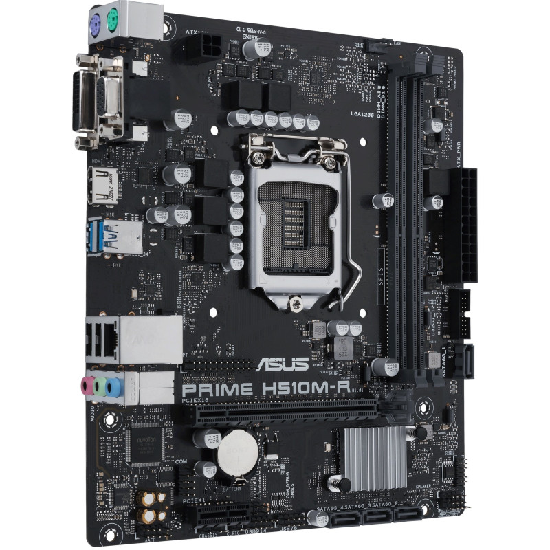Материнська плата ASUS PRIME H510M-R-SI (1200/H510, 2*DDR4, 1xPCIex16, HDMI/DVI/VGA, 4xSATAІІІ, GLan, 7.1ch, mATX)