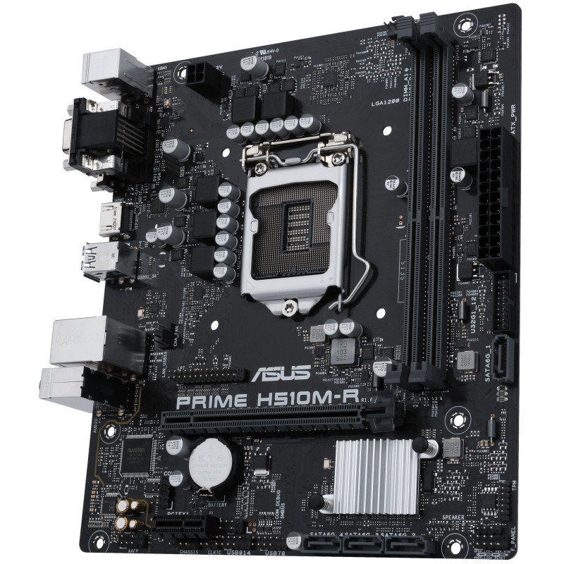Материнська плата ASUS PRIME H510M-R-SI (1200/H510, 2*DDR4, 1xPCIex16, HDMI/DVI/VGA, 4xSATAІІІ, GLan, 7.1ch, mATX)